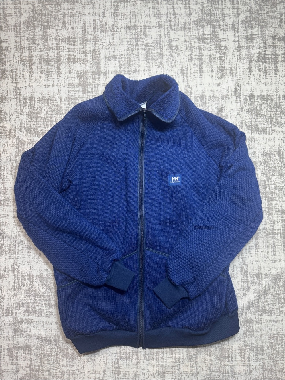Vintage 1980’s Helly Hansen Deep Blue Full-Zip Sherpa inner jacket 27.5X22.5 PTP